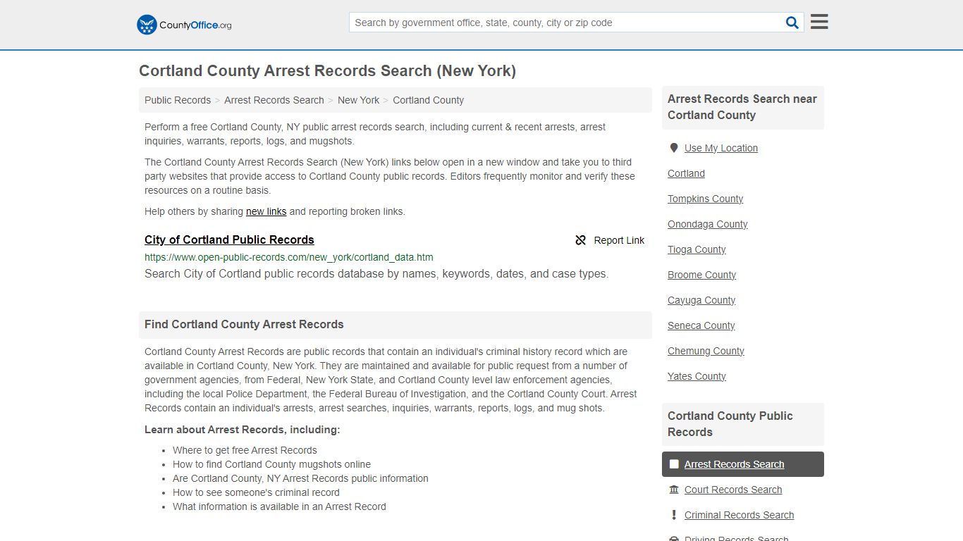Arrest Records Search - Cortland County, NY (Arrests & Mugshots)